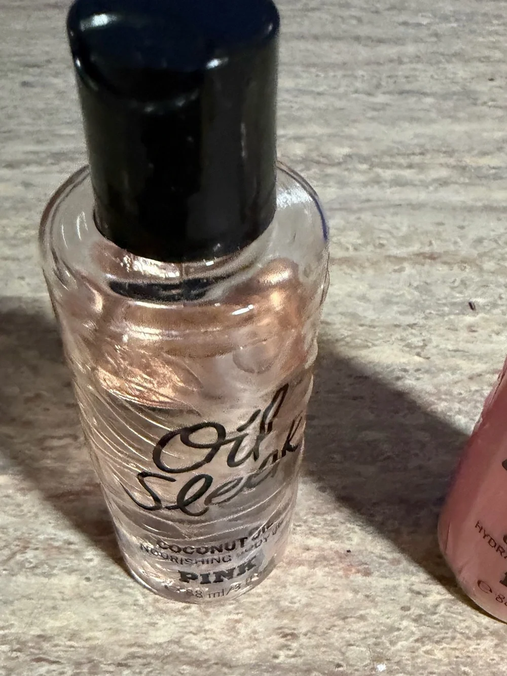 PINK Victoria’s Secret 2-Oil Sleek Coconut Oil & Cocoa Lotion Travel Set in Bag
